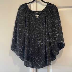 Max Studio Black Polka Dot Women's Top Blouse Women’s Size Medium NWT